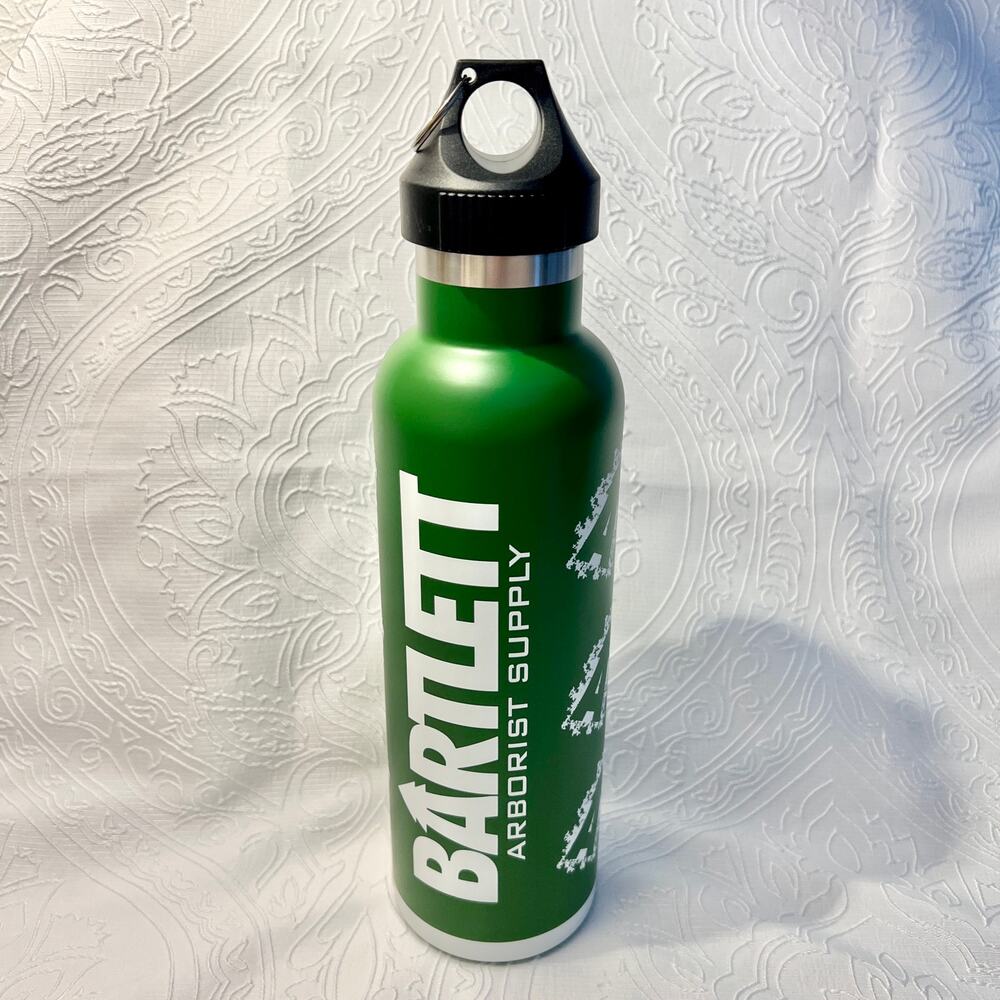 Bartlett Arborist Supply green insulated travel bottle with carabiner loop 32oz